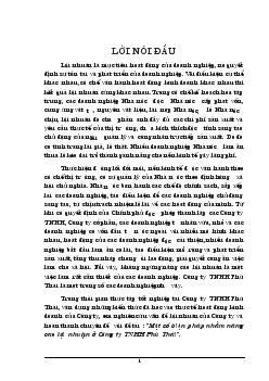 Đề tài Một số biện pháp nhằm nâng cao lợi nhuận ở Công ty TNHH Phú Thái