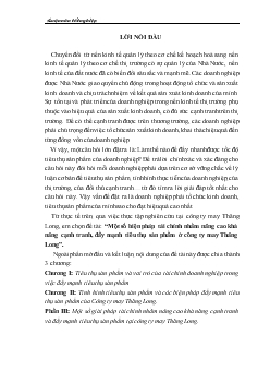 Đề tài Một số biện pháp tài chính nhằm nâng cao khả năng cạnh tranh, đẩy mạnh tiêu thụ sản phẩm ở công ty may Thăng Long