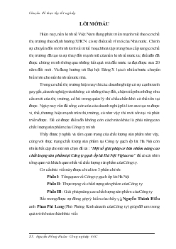 Đề tài Một số giải pháp cơ bản nhằm nâng cao chất lượng sản phẩm tại Công ty gạch ốp lát Hà Nội Viglacera