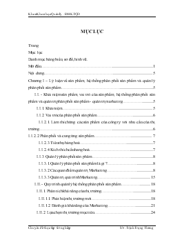 Đề tài Một số giải pháp hoàn thiện hệ thống phân phối sản phẩm ở công ty TNHH xuất nhập khẩu vật liệu xây dựng và nội thất