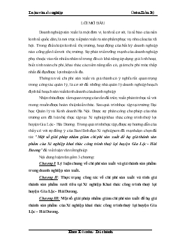 Đề tài Một số giải pháp nhằm giảm chi phí sản xuất để hạ giá thành sản phẩm của Xí nghiệp khai thác công trình thuỷ lợi huyện Gia Lộc - Hải Dương