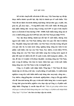 Đề tài Một số giải pháp nhằm hoàn thiện quy trình xuất khẩu hàng nông sản của Công ty cổ phần xuất nhập khẩu Tổng hợp I Việt Nam