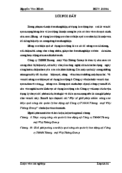 Đề tài Một số giải pháp nhằm nâng cao hiệu quả công tác quản lý lao động tại Công ty TNHH Thương mại Việt Thông Group