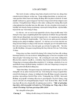 Đề tài Một số giải pháp thực hiện chiến lược phát triển dịch vụ Viễn thông của Tổng công ty Bưu chính Viễn thông Việt Nam giai đoạn 2001 - 2010