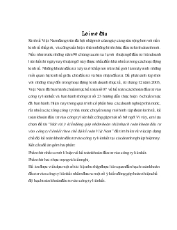 Đề tài Một vài ý kiến đóng góp nhằm hoàn thiện hạch toán khoản đầu tư vào công ty liên kết theo chế độ kế toán Việt Nam