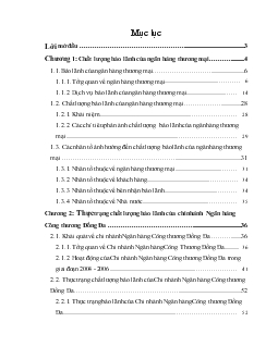 Đề tài Nâng cao chất lượng bảo lãnh của Chi nhánh Ngân hàng Công thương Đống Đa