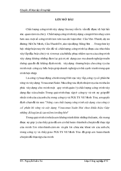 Đề tài Nâng cao chất lượng công trình xây dựng của công ty cổ phần bê tông và xây dựng Vinaconex Xuân Mai theo khẩu hiệu: Góp những điều giản dị tạo niềm tin vững bền