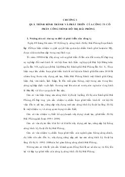 Đề tài Quá trình hình thành và phát triển của công ty cổ phần công trình đô thị Hải Phòng