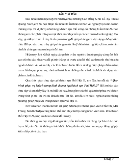 Đề tài Quy trình phục vụ khách trong kinh doanh tại khách sạn Phố Hội II