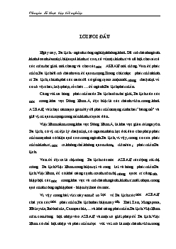 Đề tài Thị trường du lịch Asean và du lịch Việt Nam hội nhập du lịch các nước asean và tác động của nó