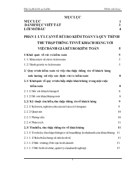 Đề tài Thu thập thông tin về khách hàng với việc đánh giá rủi ro kiểm toán