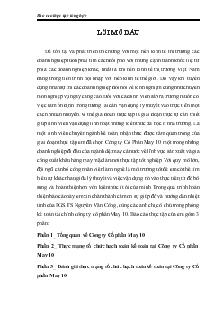 Đề tài Thực trạng tổ chức hạch toán kế toán tại Công ty Cổ phần May 10