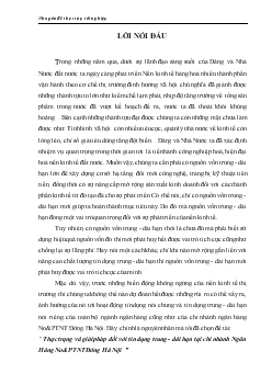Đề tài Thực trạng và giải pháp đối với tín dụng trung - Dài hạn tại chi nhánh Ngân Hàng nông nghiệp và phát triển nông thôn Đông Hà Nội