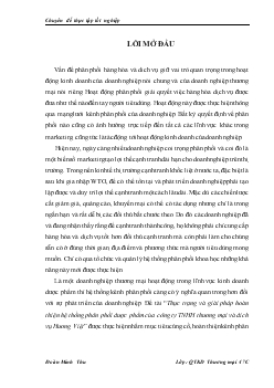 Đề tài Thực trạng và giải pháp hoàn thiện hệ thống phân phối dược phẩm của công ty TNHH thương mại và dich vụ Hương Việ