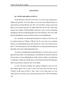 Đề tài Thực trạng và giải pháp nâng cao chất lượng định giá bất động sản tại ngân hàng thương mại VPBank