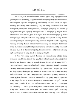 Đề tài Thực trạng và giải pháp nâng cao hiệu quả thu hút đầu tư trực tiếp nước ngoài trong lĩnh vực nông nghiệp và phát triển nông thôn
