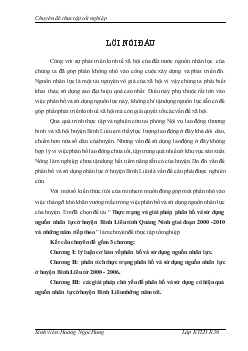 Đề tài Thực trạng và giải pháp phân bố và sử dụng nguồn nhân lực ở huyện Bình Liêu tỉnh Quảng Ninh giai đoạn 2000 - 2010 và những năm tiếp theo