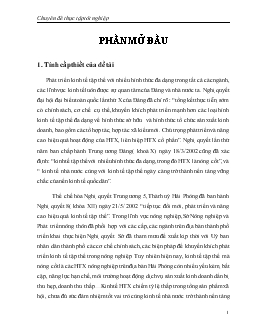 Đề tài Tìm hiểu, phân tích, đánh giá thực trạng phát triển các hợp tác xã nông ngiệp trên địa bàn huyện Thuỷ Nguyên