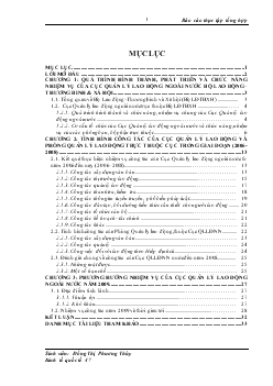 Đề tài Tình hình công tác của Cục Quản lý lao động ngoài nước và Phòng Quản lý lao động trực thuộc Cục giai đoạn (2006 - 2008)