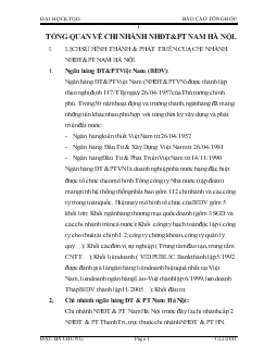 Đề tài Tình hình hoạt động kinh doanh của chi nhánh ngân hàng nông nghiệp và phát triển nông thôn nam Hà Nội