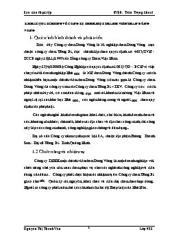 Đề tài Tình hình quản lý và hiệu quả sử dụng vốn cố định của Công ty TNHH một thành viên than Đồng Vông
