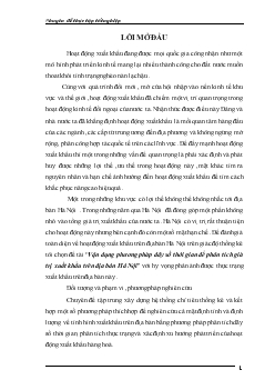 Đề tài Vận dụng phương pháp dãy số thời gian để phân tích giá trị xuất khẩu trên địa bàn Hà Nội