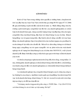 Đề tài Xây dựng marketing quan hệ giữa công ty TNHH Hàn - Việt (HANVICO) với khách hàng là các tổ chức tại thị trường Hà Nội