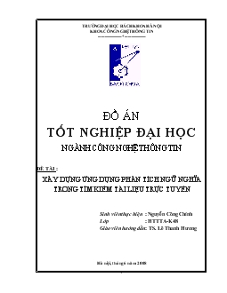 Đề tài Xây dựng ứng dụng phân tích ngữ nghĩa trong tìm kiếm tài liệu trực tuyến