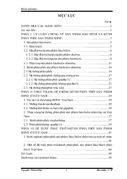 Đề tài Xu thế trong phân phối sản phẩm Bảo hiểm nhân thọ ở Việt Nam