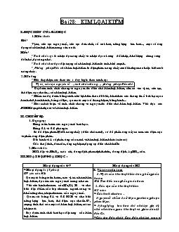 Giáo án Hóa học 12 - Bài 28: Kim lọai kiềm