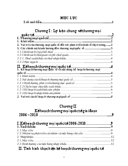 Kế hoạch thương mại quốc tế giai đoạn 5 năm 2006 - 2010