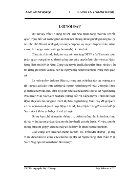 Luận văn Nâng cao chất lượng công tác thẩm định dự án vay vốn tín dụng đầu tư phát triển của Nhà nước tại ngân hàng phát triển Việt Nam