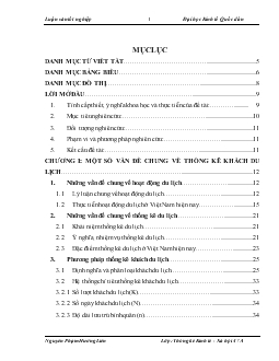 Luận văn Phân tích thống kê tình hình khách du lịch quốc tế đến Việt Nam giai đoạn 1995-2008 và dự đoán đến năm 2012