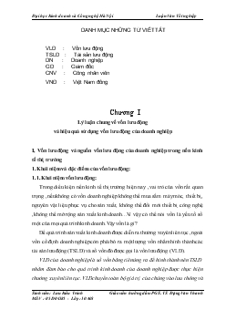 Luận văn Vốn lưu động và một số giải pháp nâng cao hiệu quả vốn lưu động tại công ty Thương mại thuốc lá