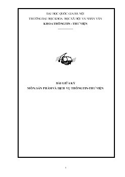 Sản phẩm và dịch vụ thông tin - Thư viện