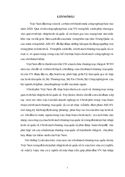 Thực trạng chính sách thương mại quốc tế của Việt Nam trong điều kiện hội nhập quốc tế hiện nay