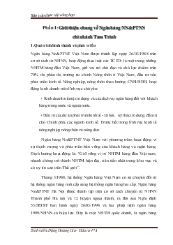 Tình hình hoạt động tại Ngân hàng nông nghiệp và phát triển nông thôn chi nhánh Tam Trinh