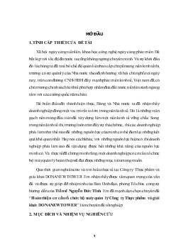 Chuyên đề Hoàn thiện cơ cấu tổ chức bộ máy quản lý Công ty Thực phẩm và giải khát DONANEWTOWER