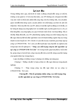 Chuyên đề Nâng cao chất lượng công tác đãi ngộ nhân sự tại công ty CPSXDVXNK Từ Liêm