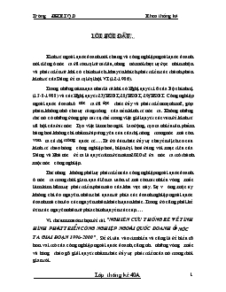 Chuyên đề Nghiên cứu thống kê về tình hình phát triển công nghiệp ngoài quốc doanh ở nước ta giai đoạn 1996-2000