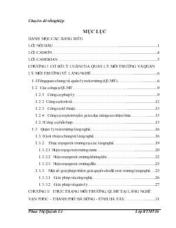 Chuyên đề Thực trạng môi trường và quản lý môi trường tại làng nghề dệt nhuộm Vạn Phúc - Thành phố Hà Đông - tỉnh Hà Tây