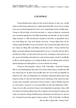 Chuyên đề Thực trạng và giải pháp của hoạt động đầu tư phát triển trong công ty XNK Tổng Hợp I