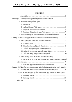 Chuyên đề Thực trạng về qui trình thủ tục hải quan Việt Nam trong hoạt động XNK hiện nay