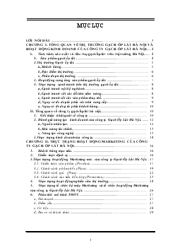 Đề án Các giải pháp Marketing nhằm nâng cao doanh số bán hàng của công ty gạch ốp lát Hà Nội
