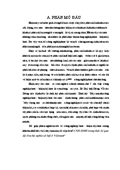 Đề tài CNH-HĐH trong thời kỳ quá độ lên chủ nghĩa xã hội ở Việt Nam