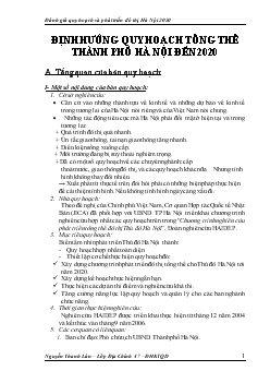 Đề tài Định giá quy hoạch và phát triển đô thị Hà Nội 2020