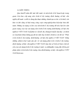 Đề tài Những giải pháp để phát triển kinh tế thị trương định hướng xã hội chủ nghĩa ở nước ta