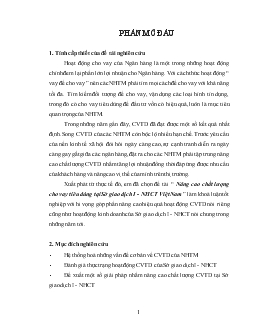 Khóa luận Nâng cao chất lượng cho vay tiêu dùng tại Sở giao dịch I - NHCT Việt Nam