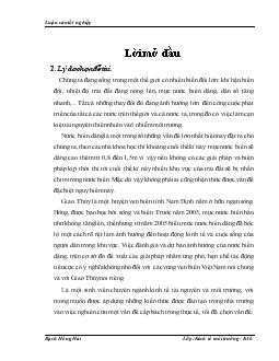 Luận văn Phân tích các kịch bản ảnh hưởng của hiện tượng nước biển dâng tới hoạt động kinh tế và đời sống của người dân tại vùng ven biển Giao Thủy - Nam Định