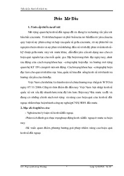 Tiểu luận Nâng cao hiệu quả của kinh tế đối ngoại nhằm thực hiện thành công sự nghiệp CNH,HĐH đất nước